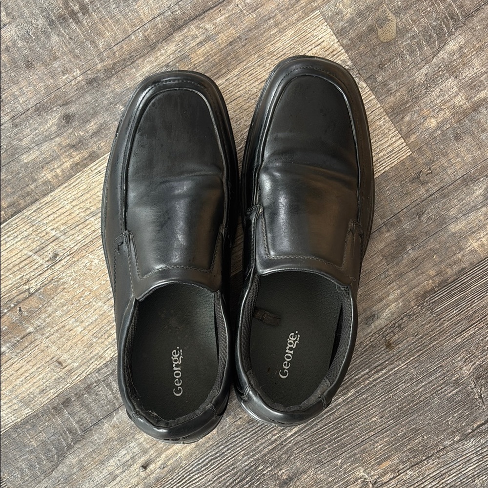 George Black Leather Loafers with Classic Design